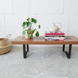 low flower bench, coffee table with tiles
