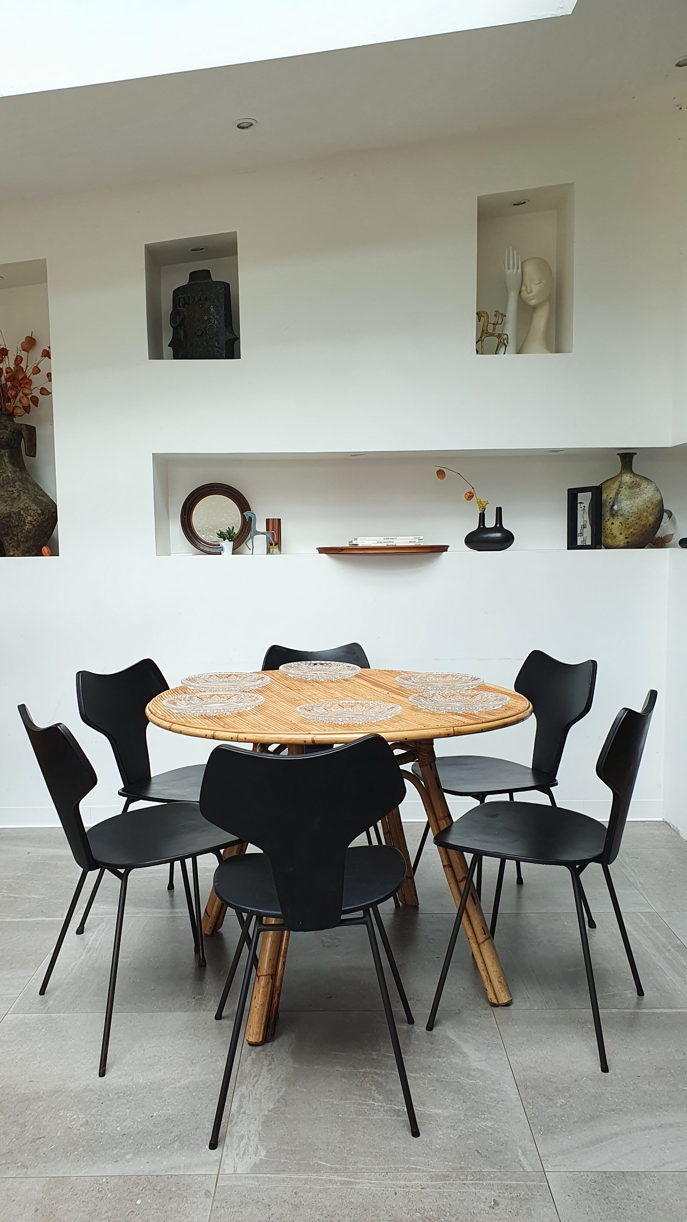 Rattan dining table from the 60s