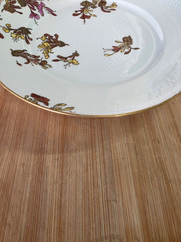 Assiette japonisante Haviland Limoges L'Escalier de Cristal Motif chèv