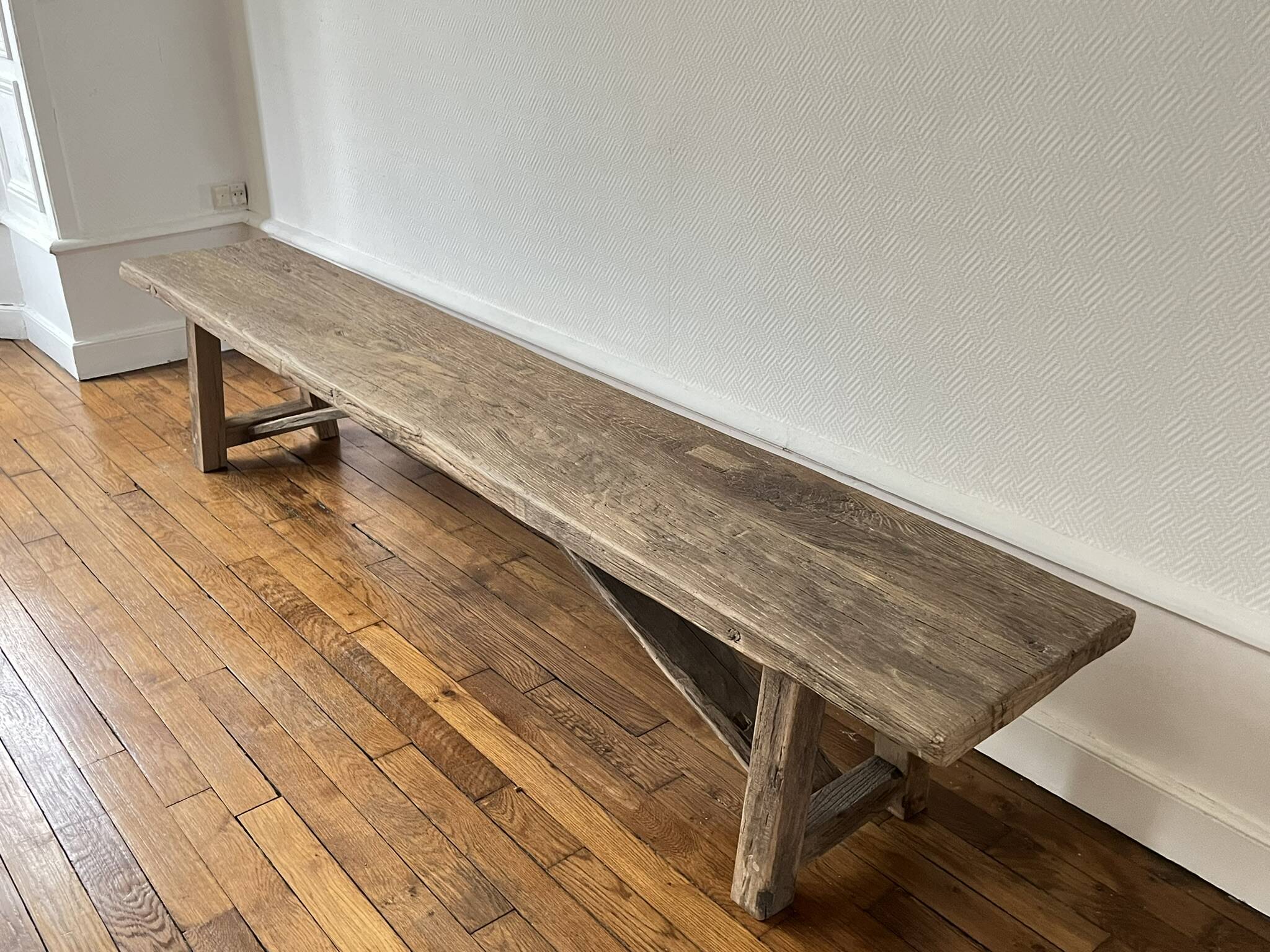 Millau bench solid oak antique - 200 cm