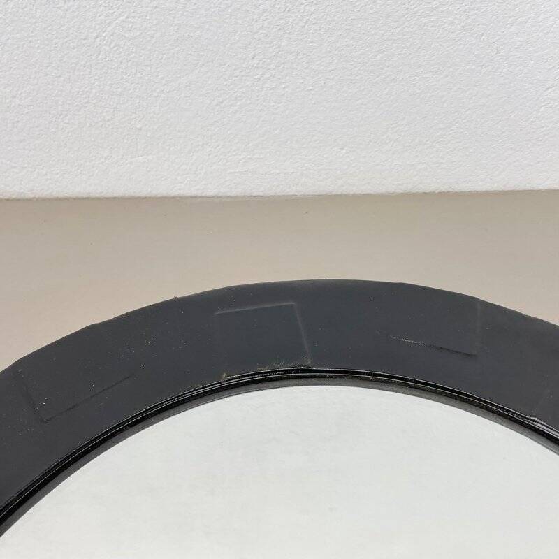 Miroir mural vintage en cuir à motifs, années 1950