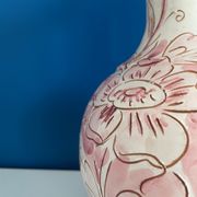 Vase pichet rose et blanc italy