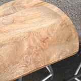 Set of 6 wooden stools with adjustable metal legs