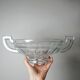 Art Deco glass bowl, in the style of Val Saint Lambert, with wide handles.