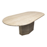 XL dining table in travertine, Italy circa 1970