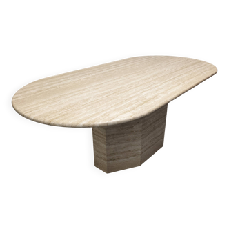 XL dining table in travertine, Italy circa 1970