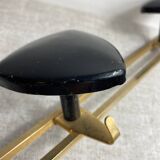 1960s wall-mounted coat rack with 3 hooks