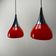 Pair of tulip-shaped glass pendants by Doria Leuchten 1970