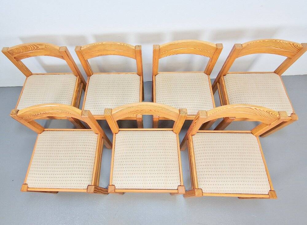Vintage Pine Dining Chairs by Martin Visser for T Spectrum, 1960s, Set of 7