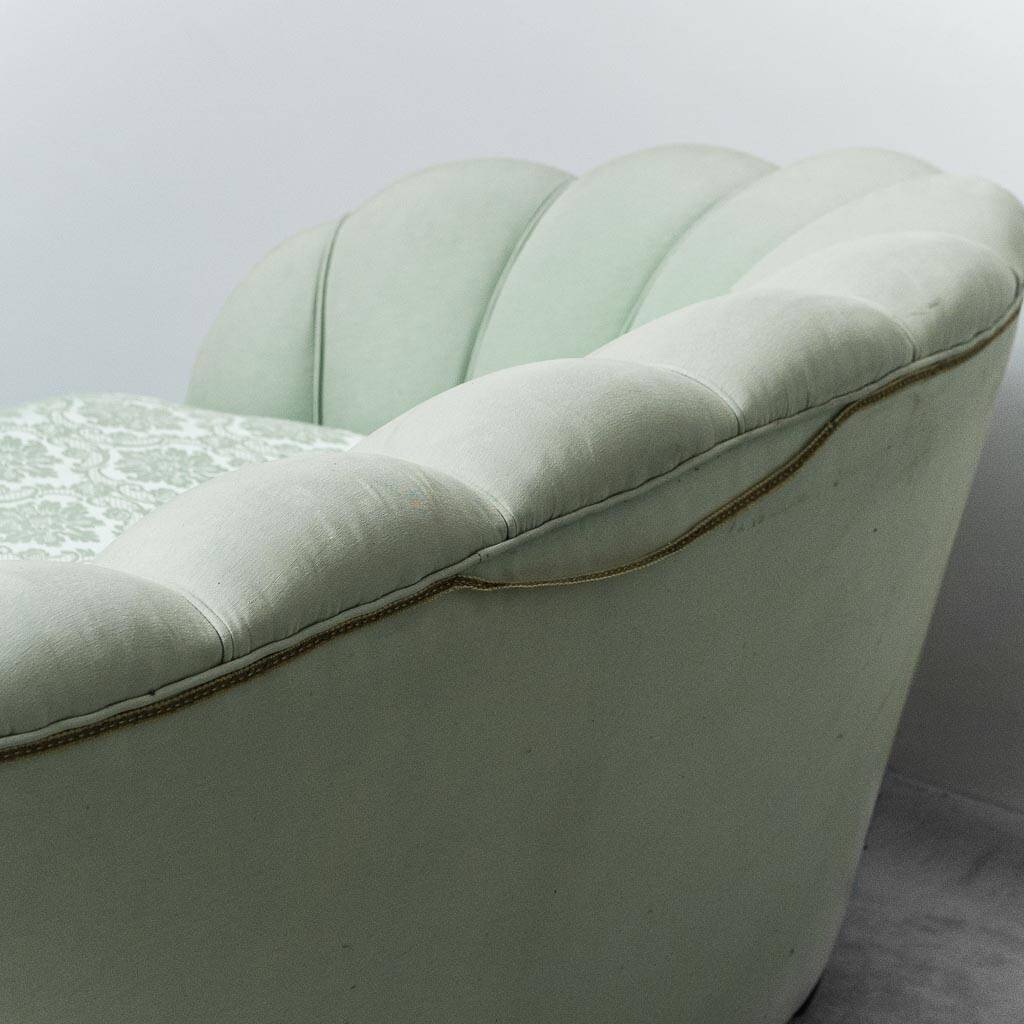 Divano vintage en tessuto verde salvia anni '50
