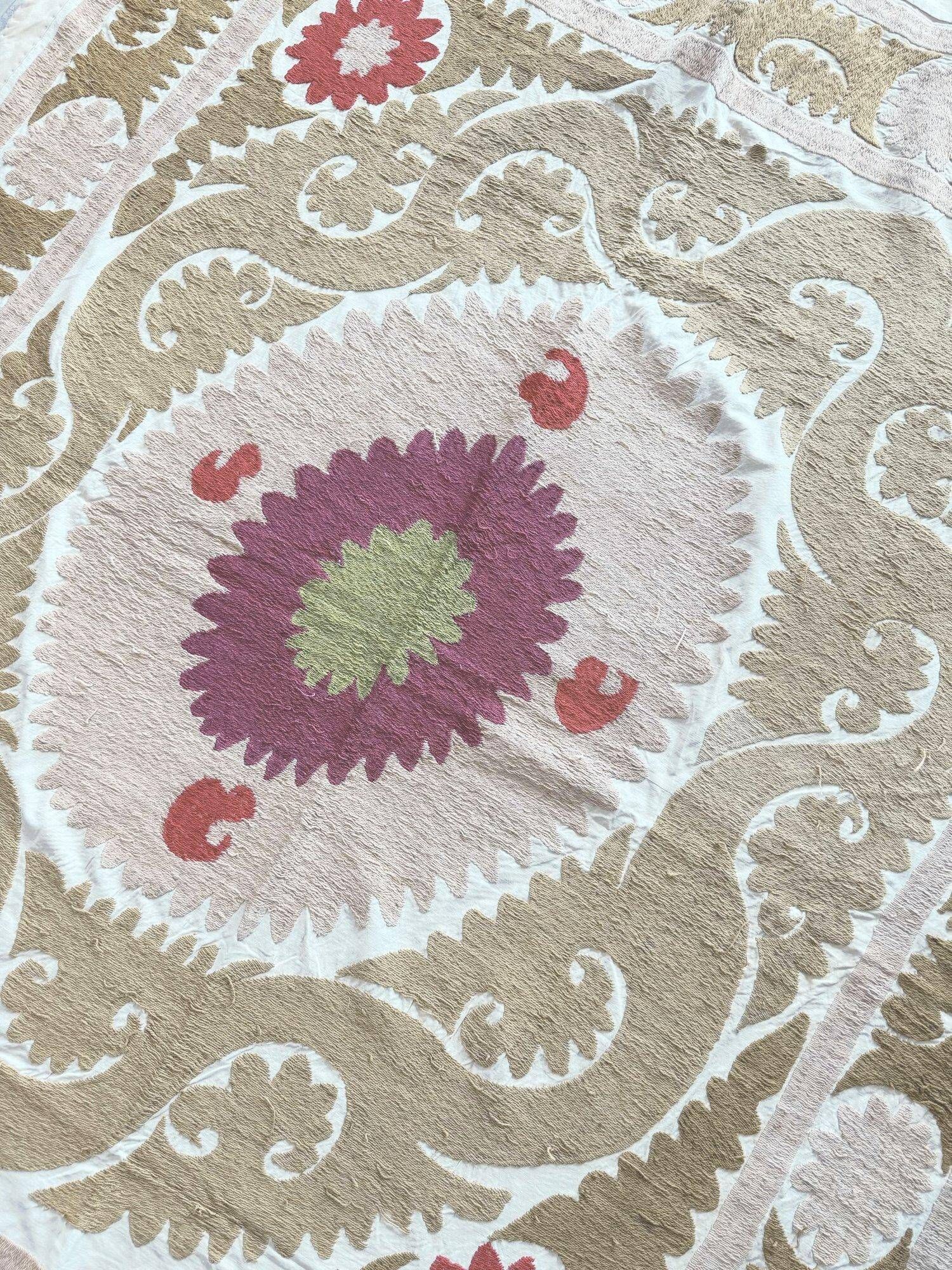 Vintage hand-embroidered tablecloth 135x155 cm