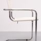 Bauhaus White Leather Arm Chair Matteo Grassi 1970s Italy