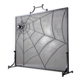 Wrought iron fire screen with spider sculpture, 1970s