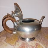 Silver tin teapot signed "from the manor"
