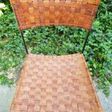 Paire de tabourets de bar en cuir vintage