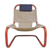 Fauteuil tubulaire en acier suédoise vintage des années 1980