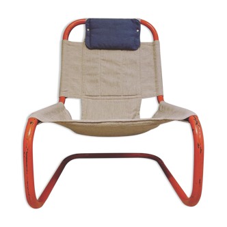 Fauteuil tubulaire en acier suédoise vintage des années 1980