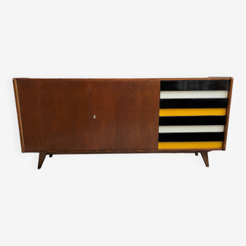 Jiroutek larger sideboard model U 460 in Yellow by Interier Praha 1960s