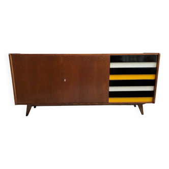 Jiroutek larger sideboard model U 460 in Yellow by Interier Praha 1960s