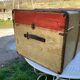 Antique wooden travel trunk