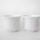 Pair of planter, vintage planter, ceramic planter, FAL Capuchos alcobaça, pot cover
