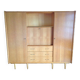 Oak veneer secretary cabinet, Scandinavian style / vintage 60s-70s