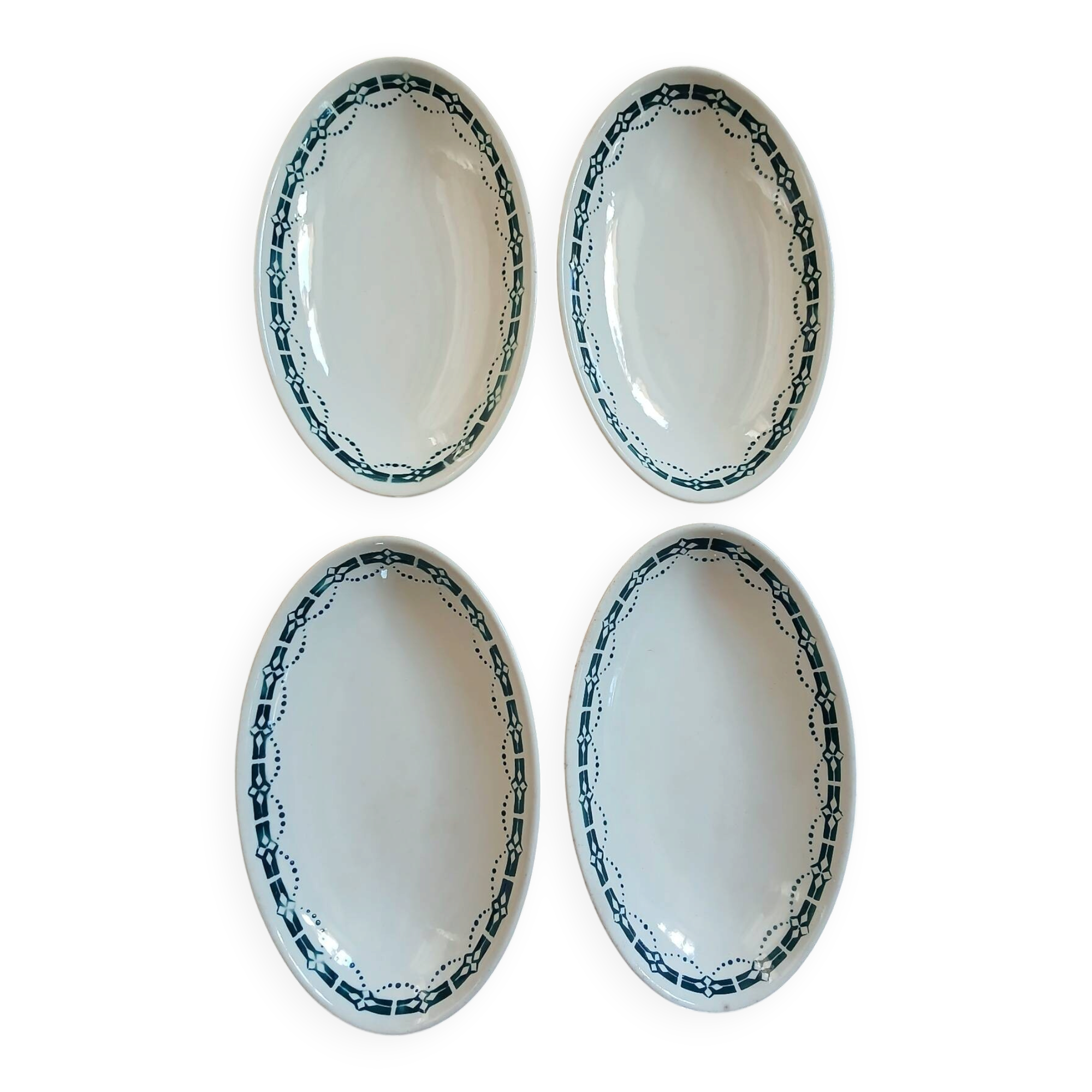 4 antique dishes in ironstone from Badonviller