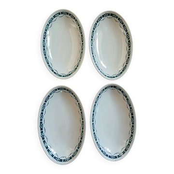 4 antique dishes in ironstone from Badonviller