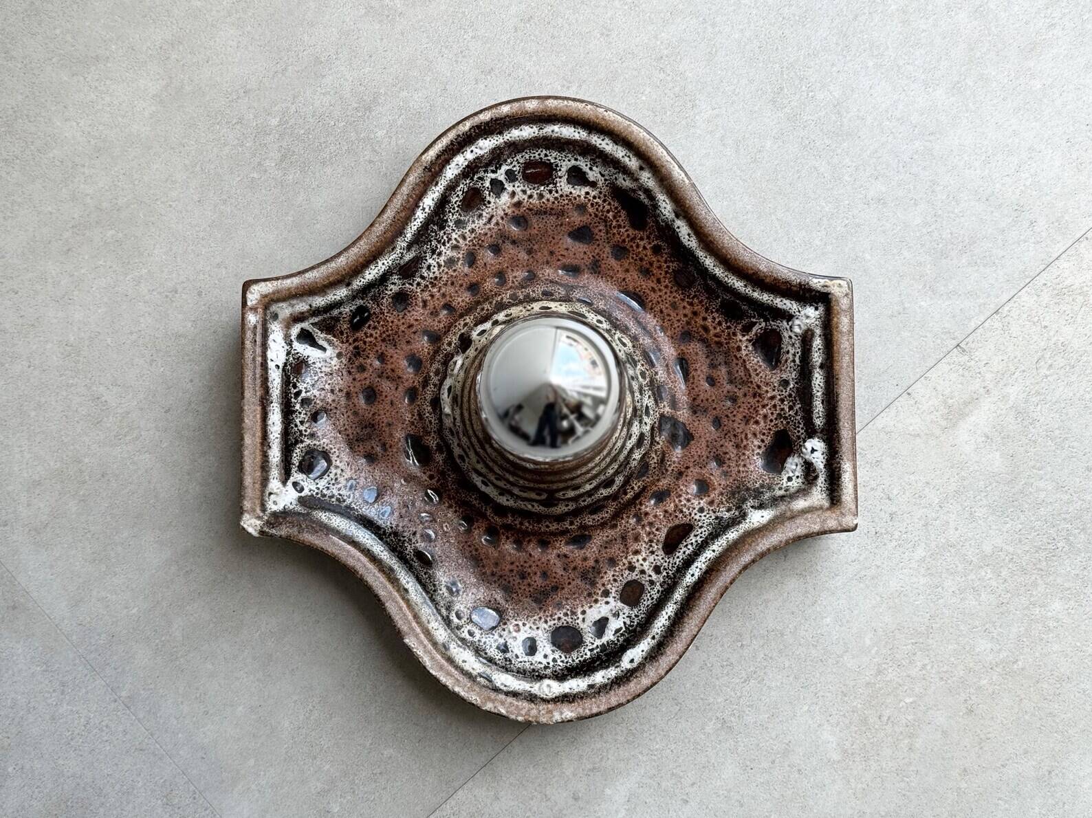 Vintage Fat Lava ceramic Hustadt Leuchten wall lamp