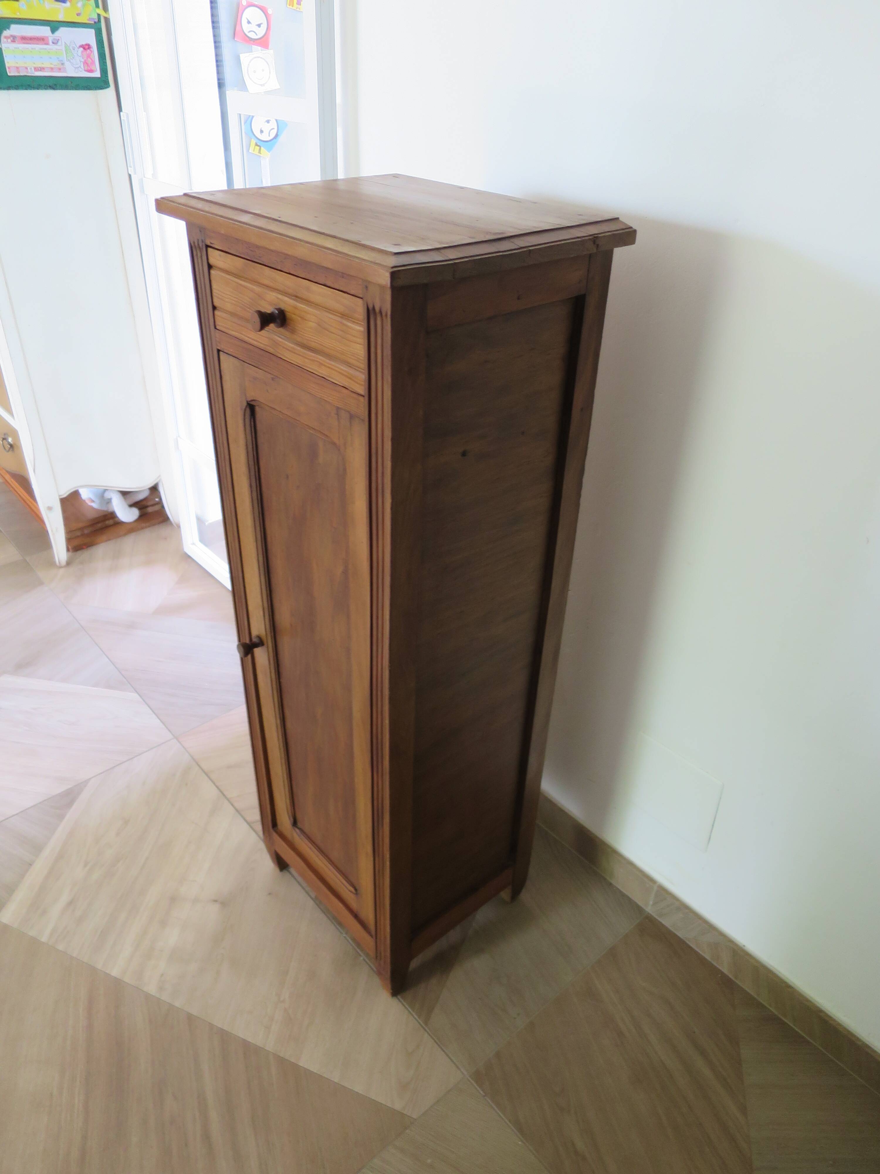 vintage - jam cabinet - side table - 1 drawer - 1 door - rustic style