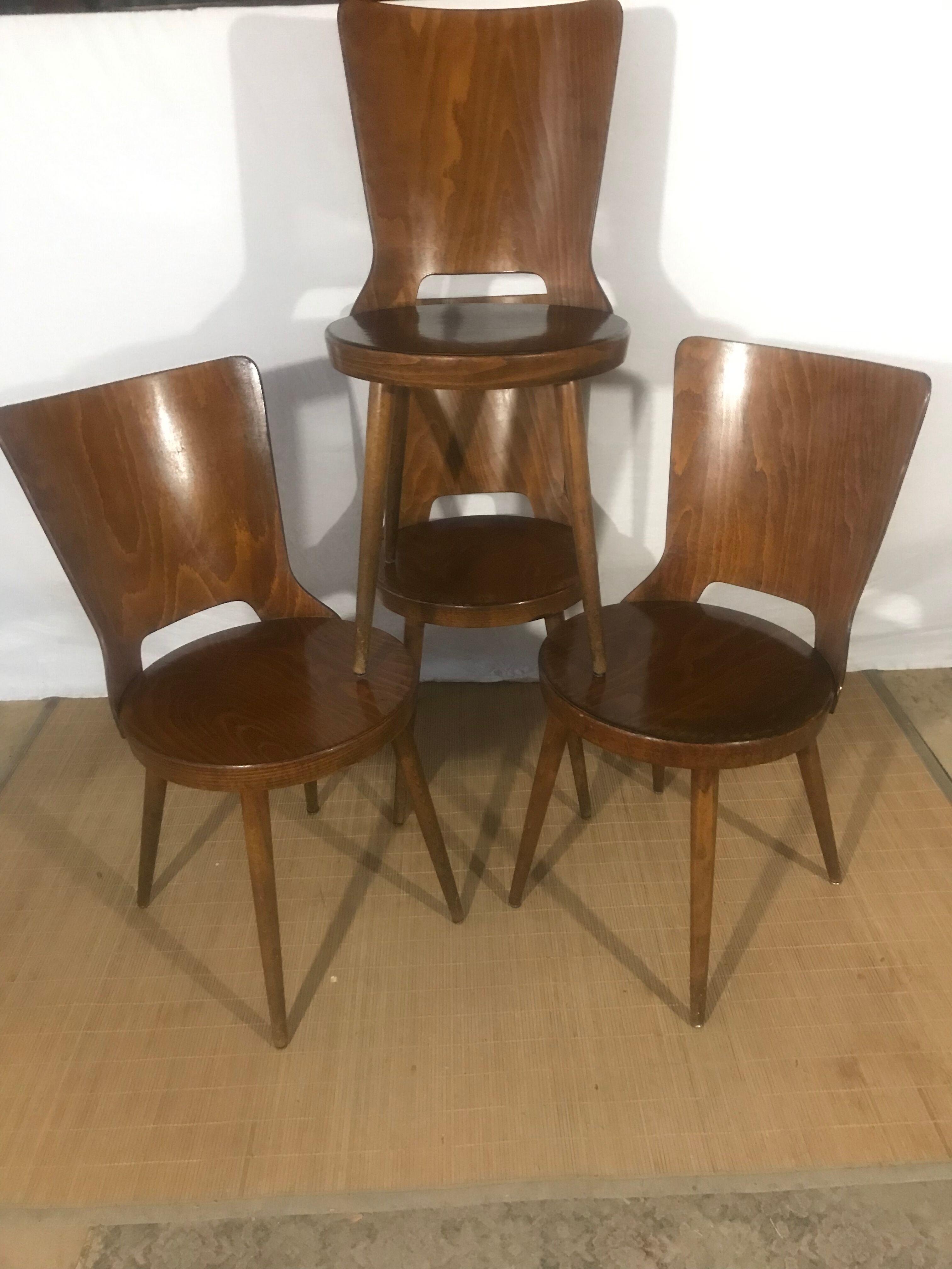 4 vintage Bistro chairs Baumann Mondor