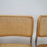 Set of 4 tubular frame and cane dining chairs by Marcel Breuer, 1970s