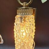 70s molded glass wall lamp