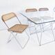 Foldable steel & glass dining table by Max Sauze 1970s
