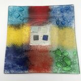 Murano art glass pocket tray, color blocks