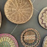 Wall compositions of 7 wicker baskets