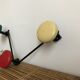 Vintage coat rack 3 colorful metal hooks