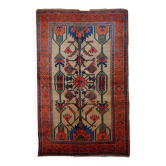 Handmade antique Persian Kurdish rug 122cm x 183cm 1900s