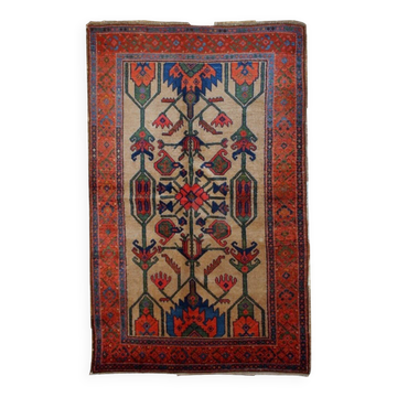 Handmade antique Persian Kurdish rug 122cm x 183cm 1900s