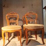 Set of 4 blond braked chairs