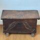 Old Spanish chest with a carved inscription — “I am from Jerónimo Vázquez”