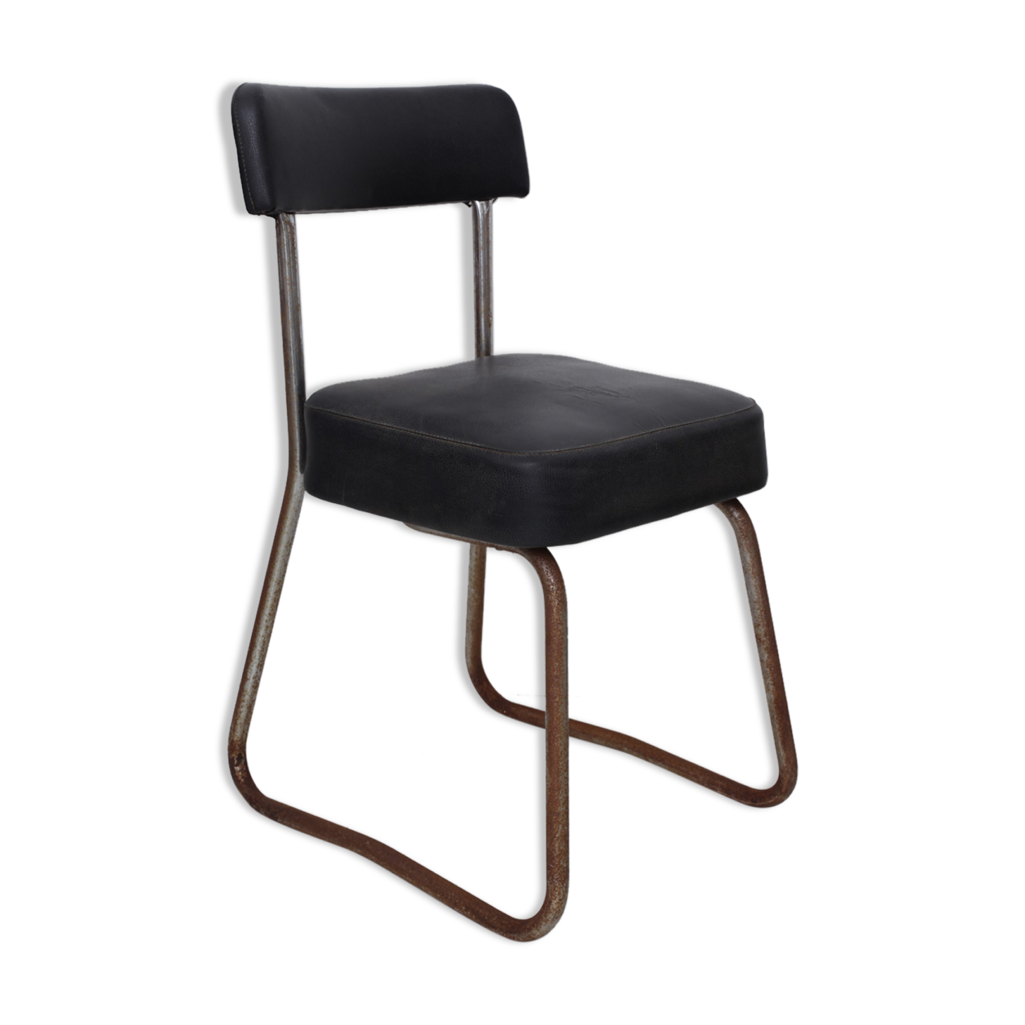 Black skai chair soft back