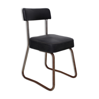 Black skai chair soft back