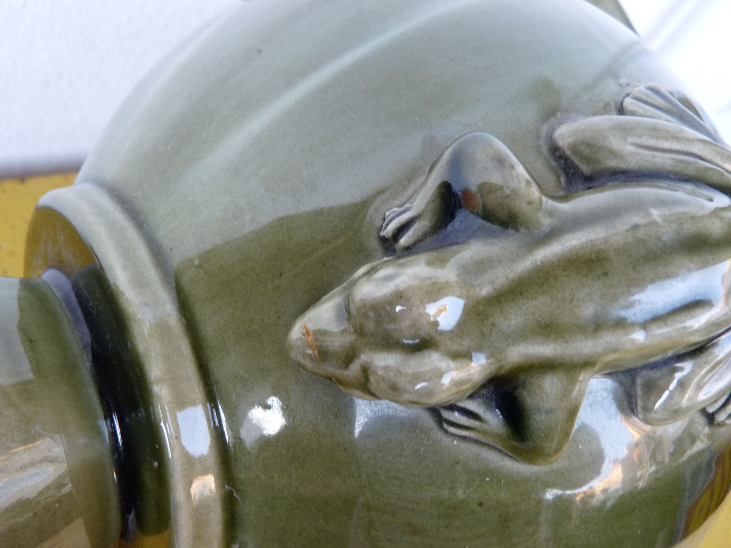 Large vase barbotine art deco sign latour