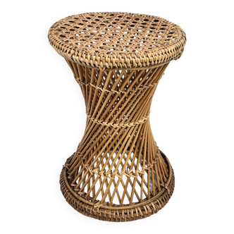 TamTam type stool in wicker and canework