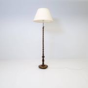 Organic whirlwind floor lamp in stained birch, Art Deco, Sweden, 1940s.
