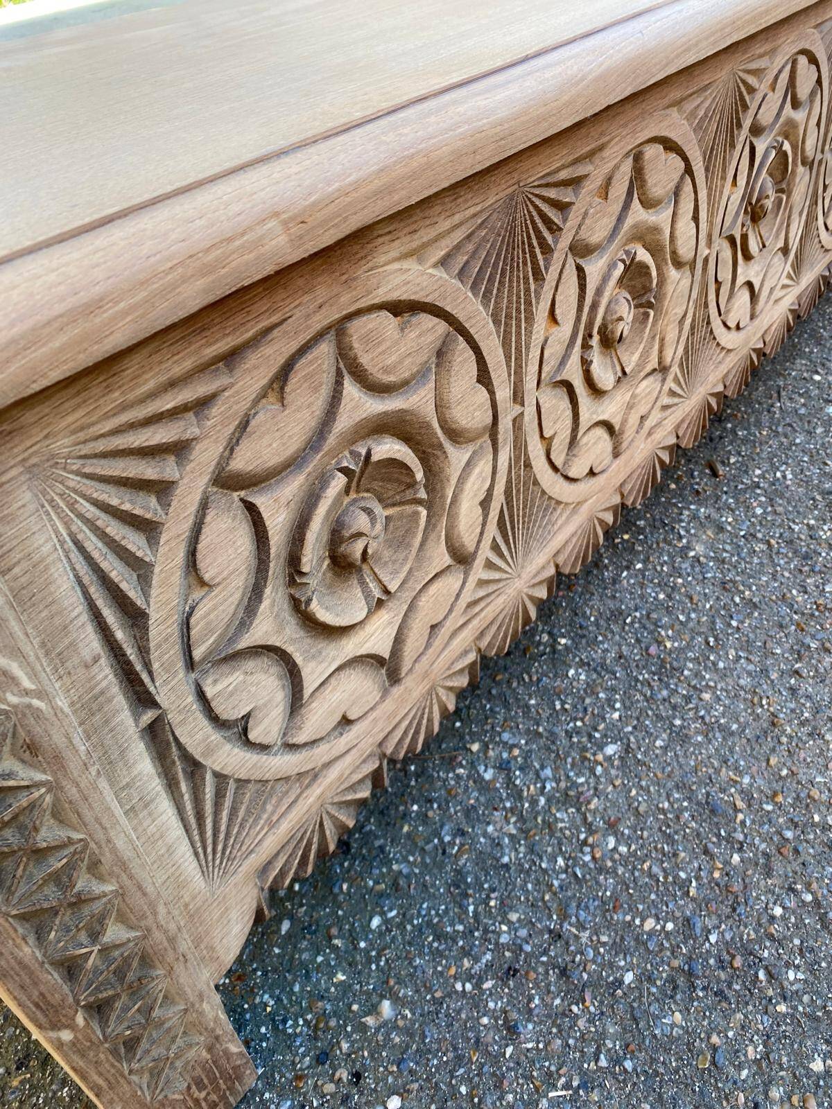 Banc coffre breton du 19ème siècle rénové en chêne massif 155cm
