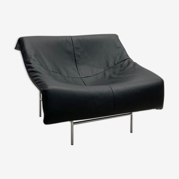 Fauteuil en cuir moderne du milieu du siècle