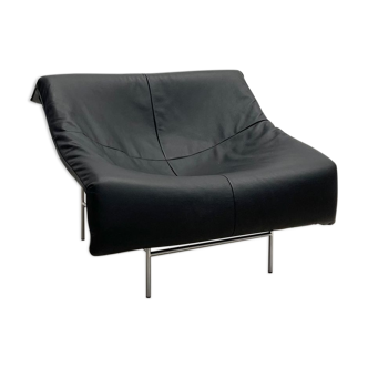 Fauteuil en cuir moderne du milieu du siècle