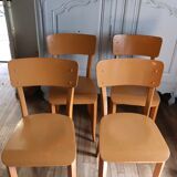 Set of 4 bistro chairs in painted wood